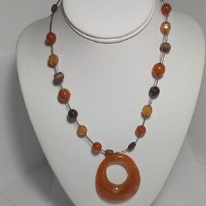 Orange Beaded Necklace
